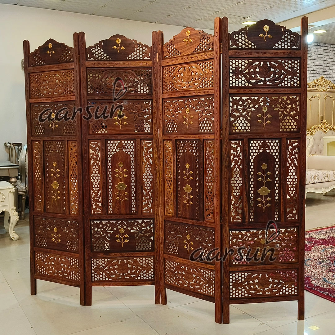 शीशम की लकड़ी की विभाजन दीवारें- कक्ष विभाजक दृश्य 3