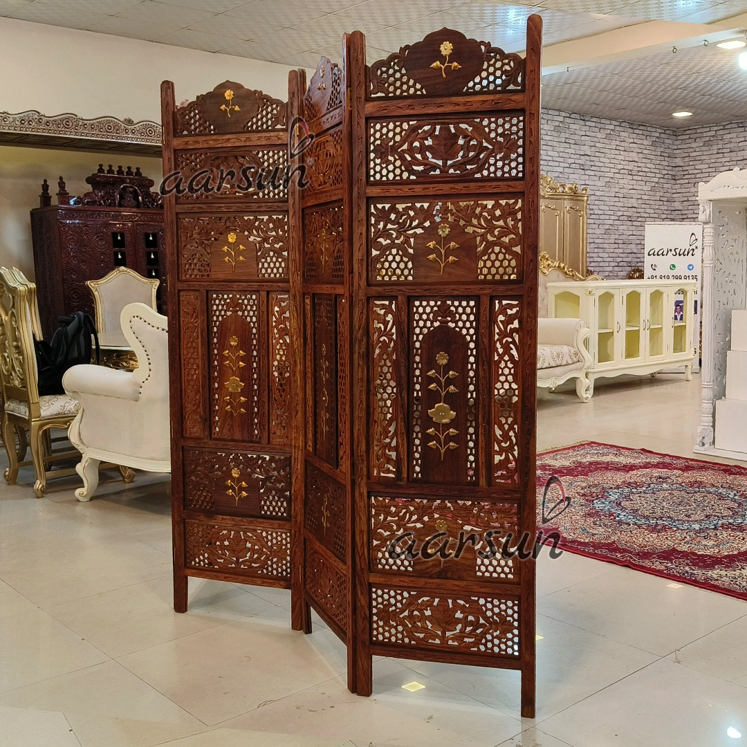 शीशम की लकड़ी की विभाजन दीवारें- कक्ष विभाजक दृश्य 4
