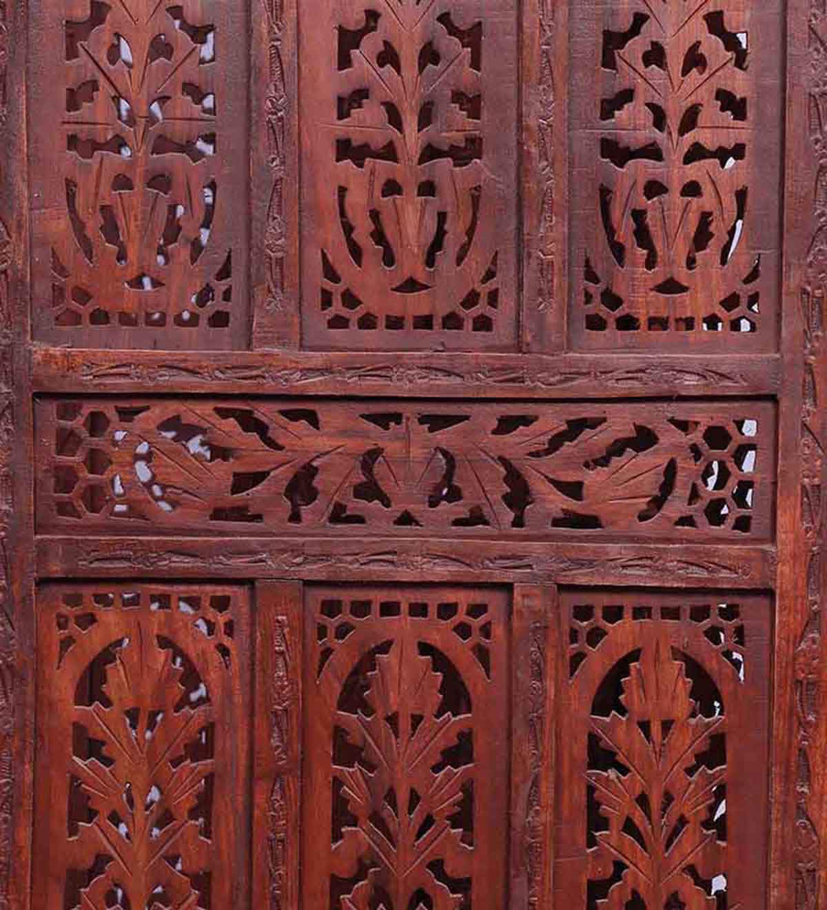 शीशम की लकड़ी में 4 पैनल रूम डिवाइडर दृश्य 4