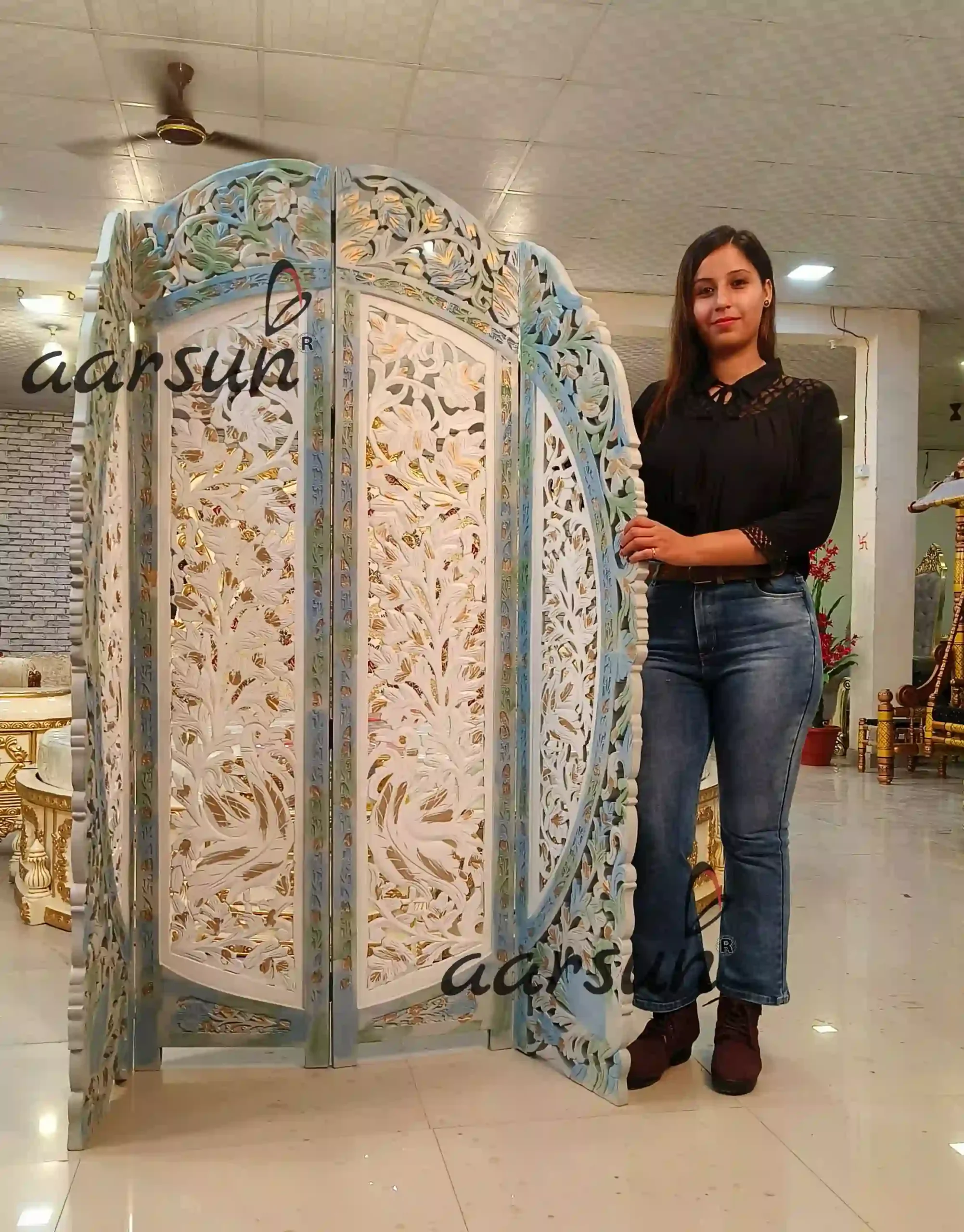 Modern Room Divider in Multicolor Shades view 5