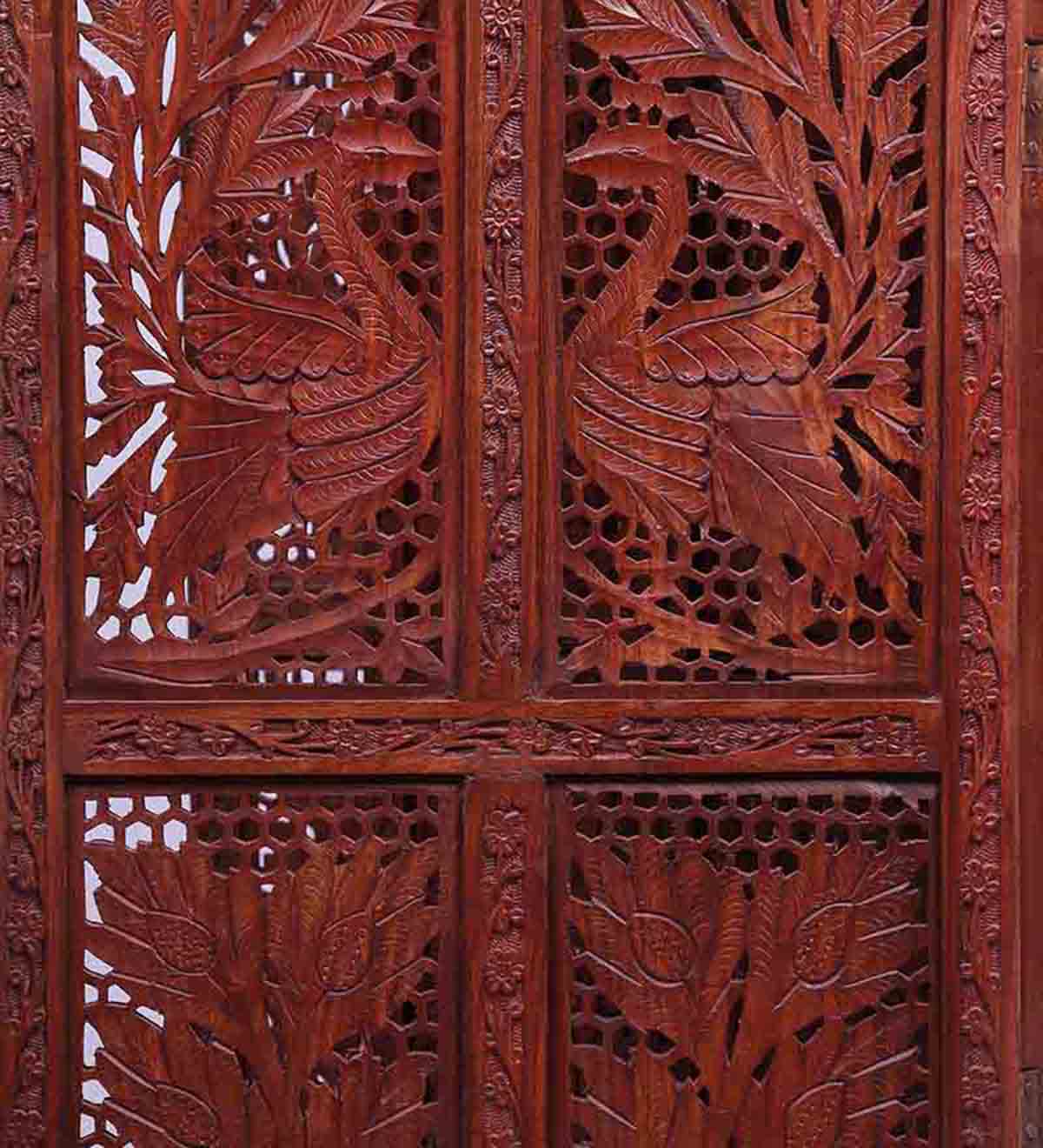 Peacock Carving Room Divider in Sheesham Wood view 4