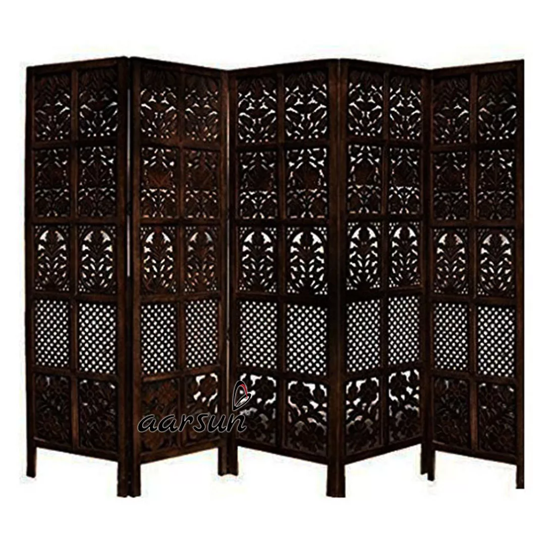 Room Divider 5 Panel in Mango Wood & MDF view 7