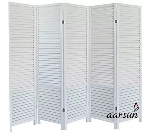 Room Partition in 5 Panel in Beautiful White