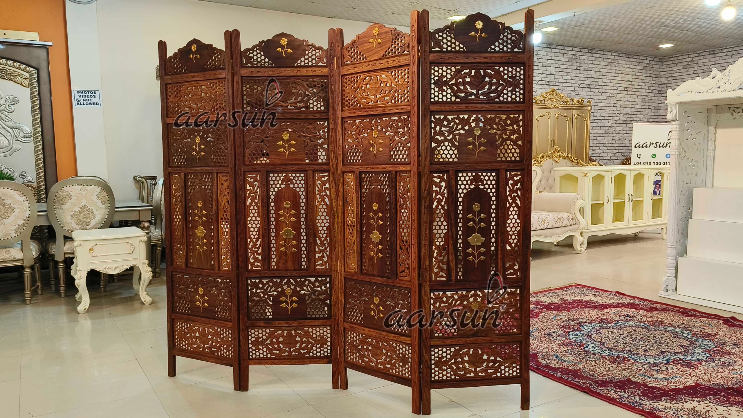 Sheesham Wood Partition Walls- Room Divider view 7