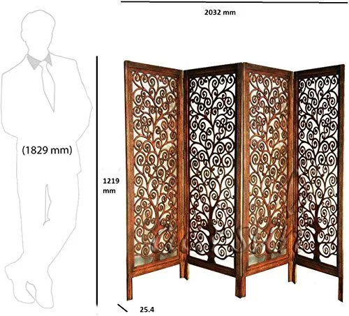 Wood Partition | Room Separator Divider In 4 feet view 3